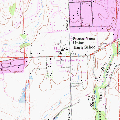 Topographic Map of Santa Ynez Valley Christian Academy, CA