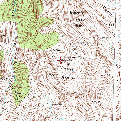 Topographic Map of Mayflower Mine, CO