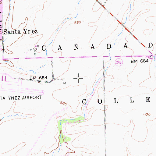 Topographic Map of The Gainey Vineyard, CA