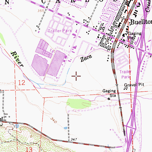 Topographic Map of Zaca Creek Golf Course, CA