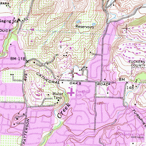 Topographic Map of Community Christian School, CA