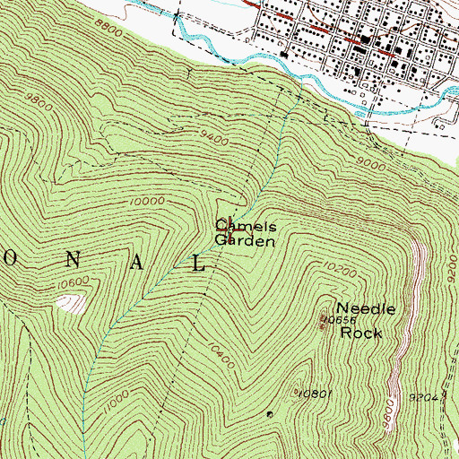 Topographic Map of Camels Garden, CO
