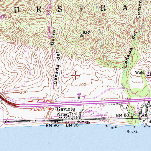 Topographic Map of Santa Barbara County Fire Department Station 18, CA