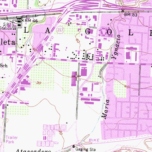 Topographic Map of Goleta Valley Cottage Hospital, CA