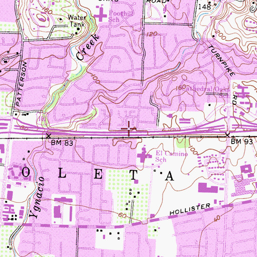 Topographic Map of Harvest Christian Fellowship Church, CA