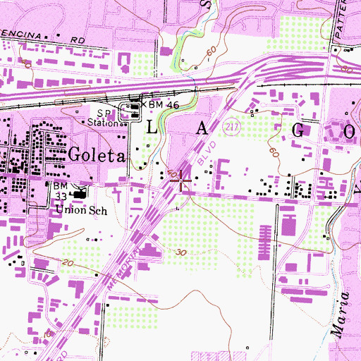 Topographic Map of Joseph Sexton House, CA