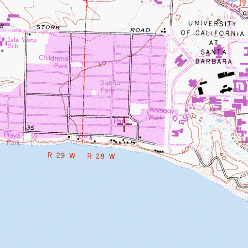 Topographic Map of Little Acorn Park, CA
