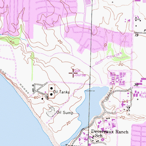 Topographic Map of Ocean Meadows Golf Course, CA