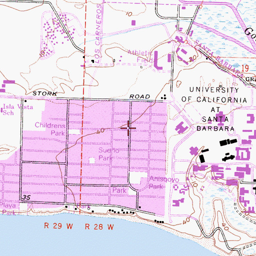 Topographic Map of Saint Marks University Parish Church, CA