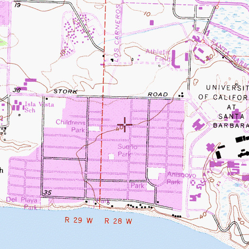 Topographic Map of Saint Michaels University Episcopal Church, CA