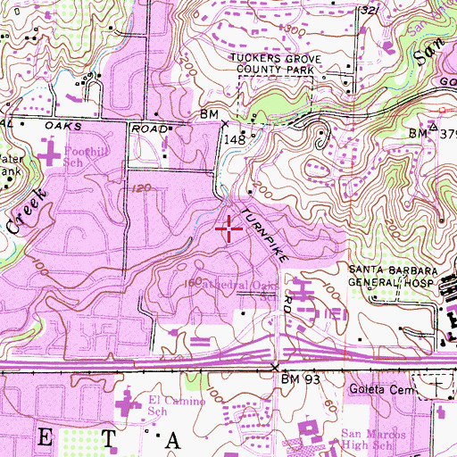 Topographic Map of Church of Religious Science, CA