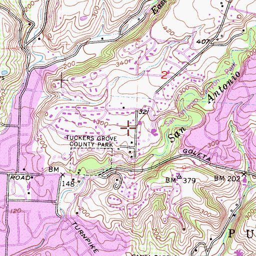 Topographic Map of Congregation B'nai Brith, CA