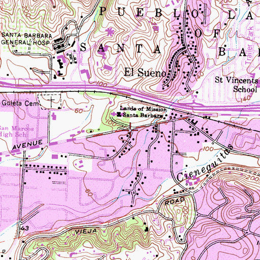 Topographic Map of Faith Baptist Church, CA