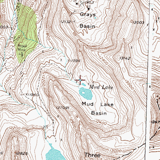 Topographic Map of Mud Lake Basin, CO