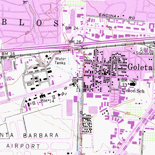 Topographic Map of Goleta Church of God in Christ, CA