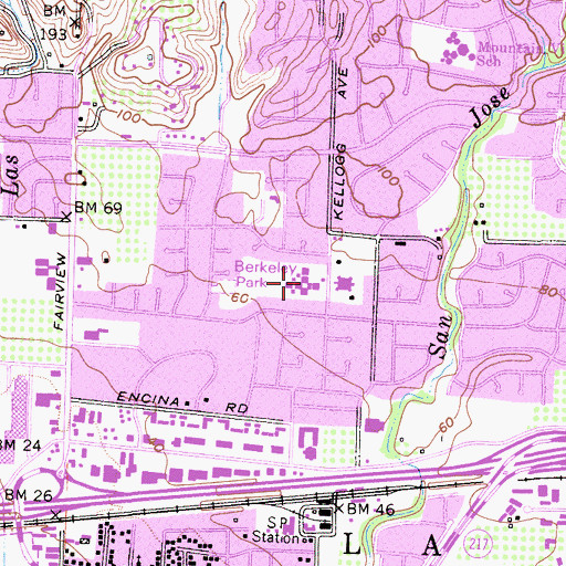 Topographic Map of Kellogg School, CA