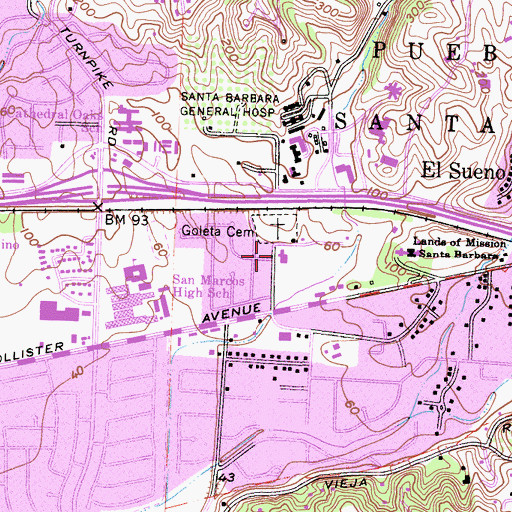 Topographic Map of La Morada Girls Home, CA