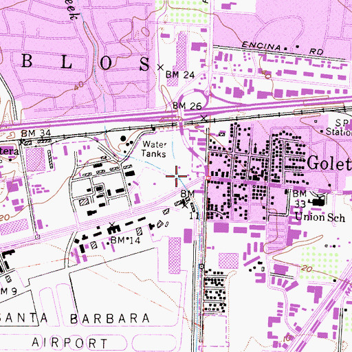 Topographic Map of San Miguel Church (historical), CA