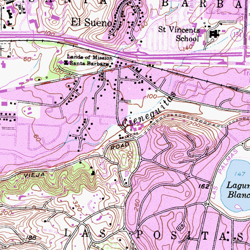 Topographic Map of Vieja Valley School, CA