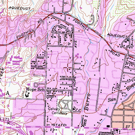 Topographic Map of Bethany Congregational Church, CA