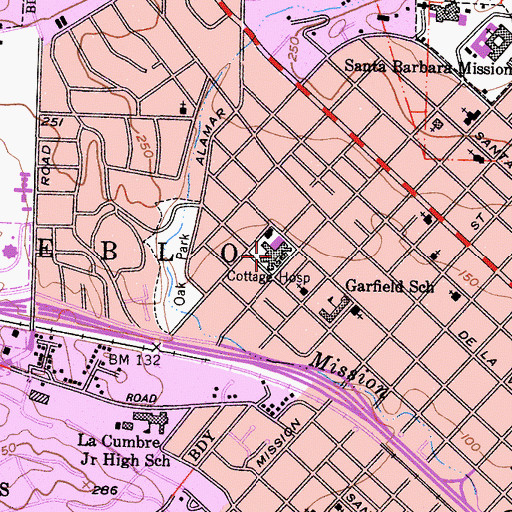 Topographic Map of David L Reeves Medical Library, CA