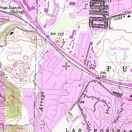 Topographic Map of Emmanuel Lutheran Church, CA
