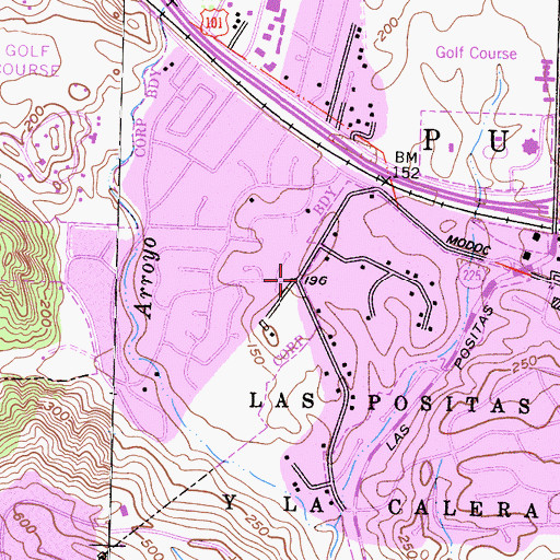 Topographic Map of First Baptist Church, CA