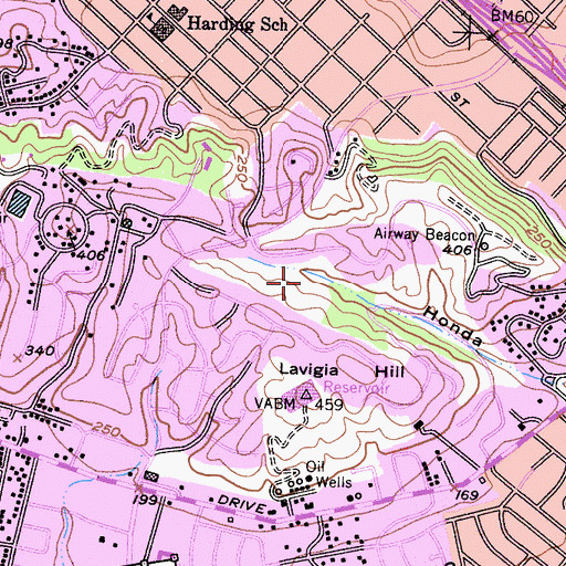 Topographic Map of Honda Valley Park, CA
