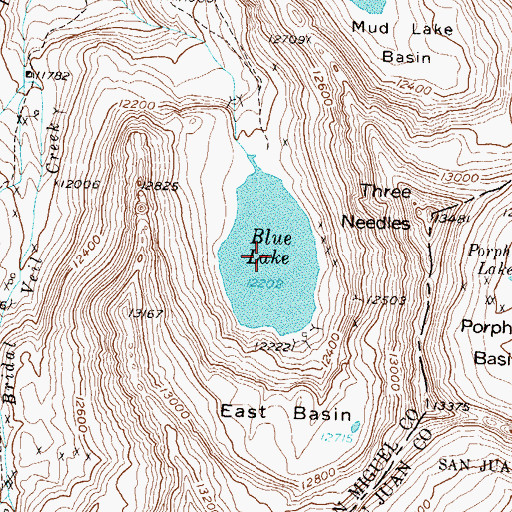 Topographic Map of Blue Lake, CO