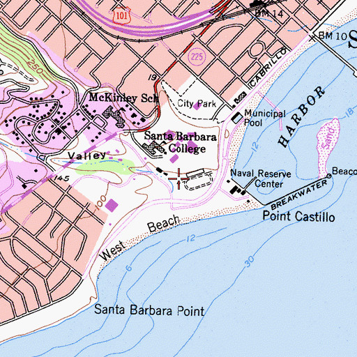 Topographic Map of La Playa Field, CA