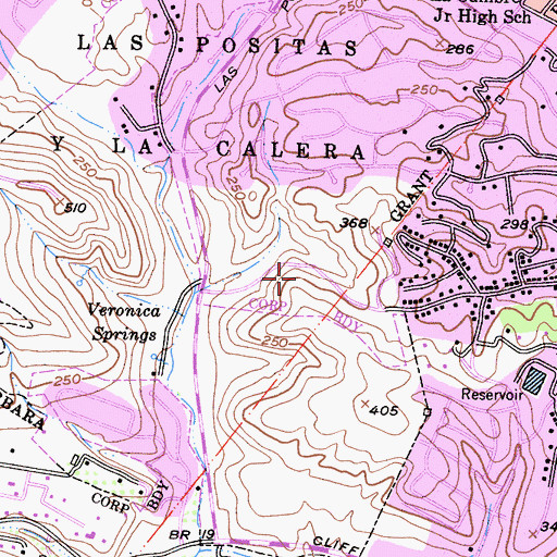 Topographic Map of Las Positas Park, CA