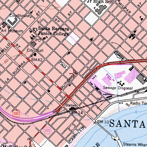 Topographic Map of Lewis Chapel Christian Methodist Episcopal Church, CA
