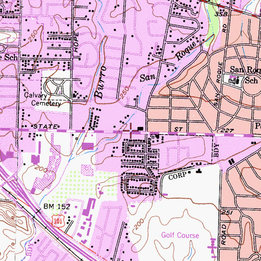 Topographic Map of Leibengood Professional Business Center, CA