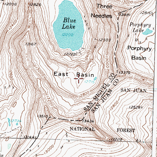 Topographic Map of East Basin, CO