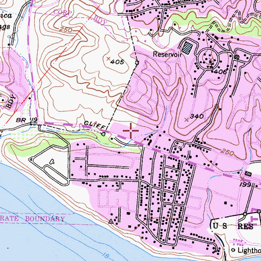 Topographic Map of Monroe Elementary School, CA