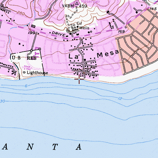 Topographic Map of One Thousand Steps, CA