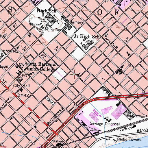 Topographic Map of Saint Paul African Methodist Episcopal Church, CA
