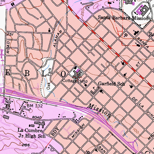 Topographic Map of Sansum Clinic, CA