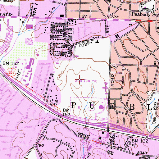 Topographic Map of Santa Barbara Municipal Golf Course, CA