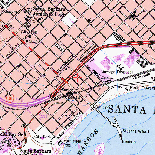 Topographic Map of Santa Barbara Winery, CA