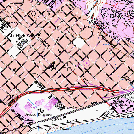 Topographic Map of United Pentecostal Church, CA