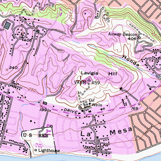 Topographic Map of Vic Trace Reservoir, CA