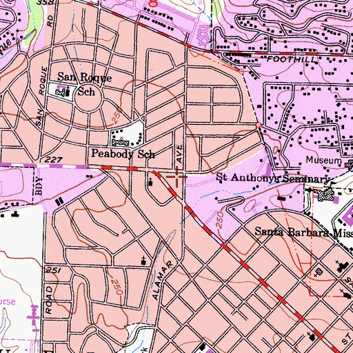 Topographic Map of Alamar Church of the Four Square Gospel, CA