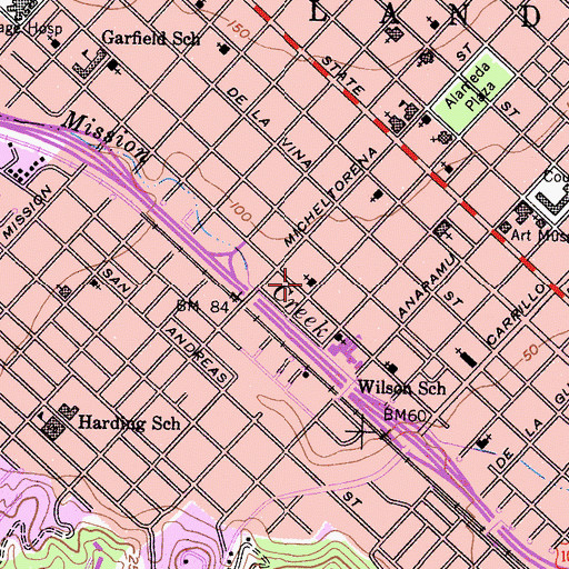 Topographic Map of Church of Christ, CA