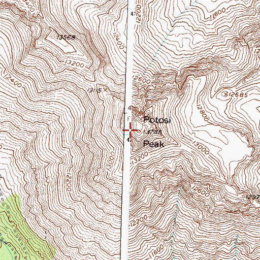 Topographic Map of Potosi Peak, CO