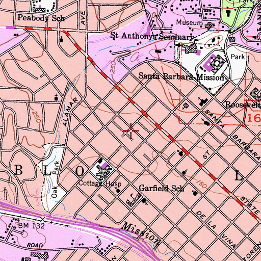 Topographic Map of Church of Christ, CA