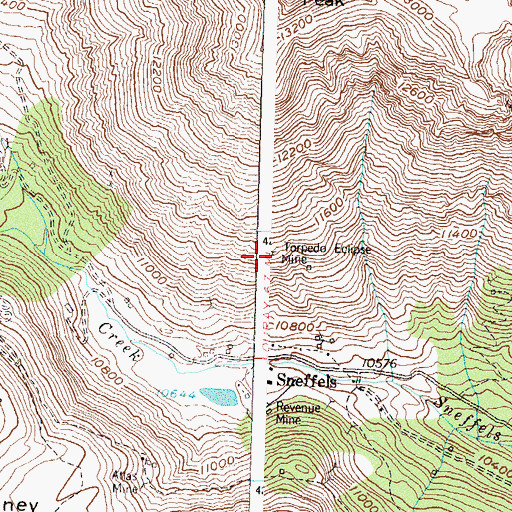 Topographic Map of Torpedo Eclipse Mine, CO