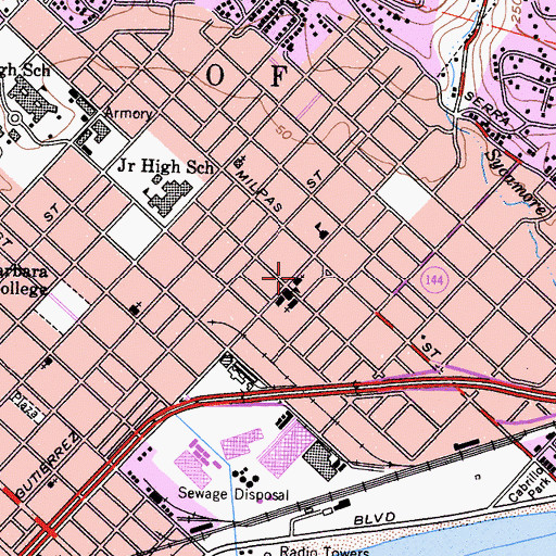 Topographic Map of New Covenant Worship Center, CA