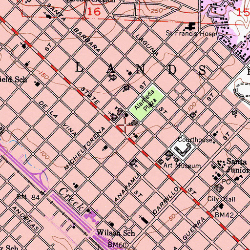 Topographic Map of Our Lady of Sorrows Roman Catholic Church, CA