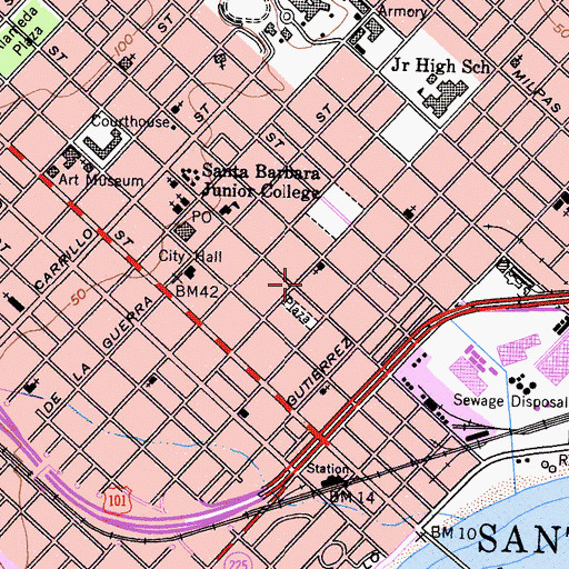 Topographic Map of Plaza Commercial Center, CA